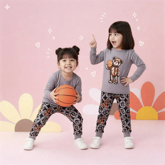 Basket Ball Bear Printed Kids wear
