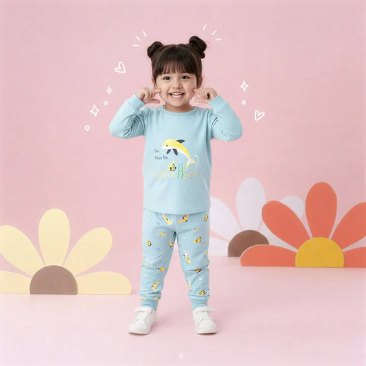 Yellow Dolphin Printed Kids wear
