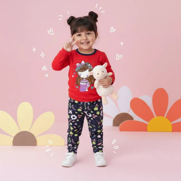 Red Barbie Printed Girls KIds Wear