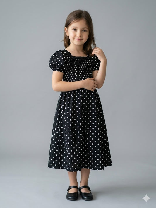 Black Polka Dot Frock Style Outfit