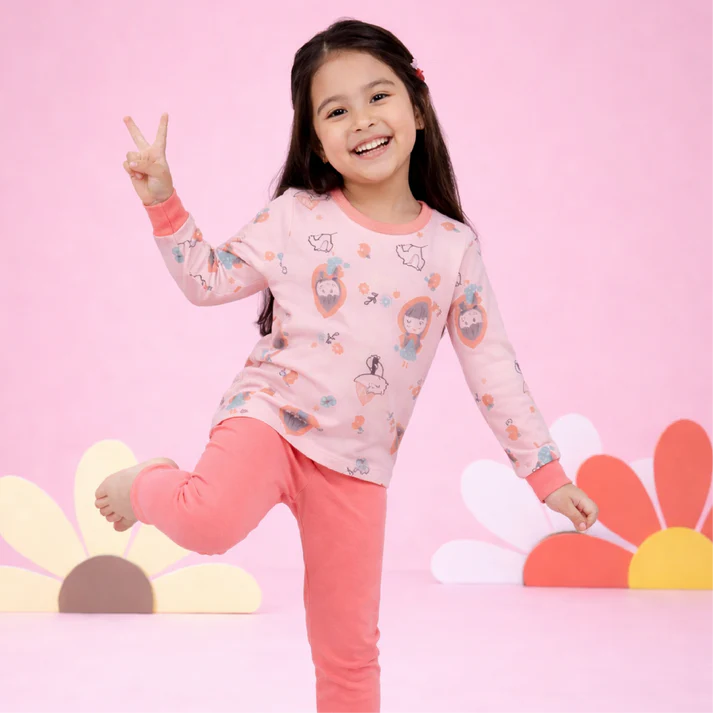 Pink Doll Printed Kids Kids Wear