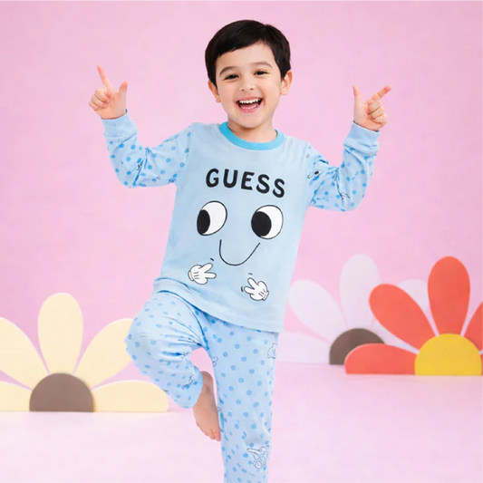 Sky blue Guess Printed Kids Wear