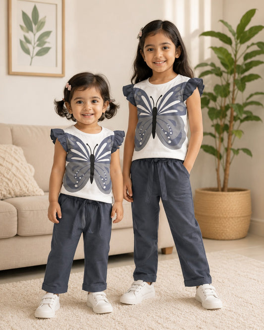 Grey Butterfly Co-ord kids wear