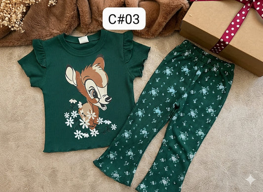 Bambi Blossom Set Green Kids Wear