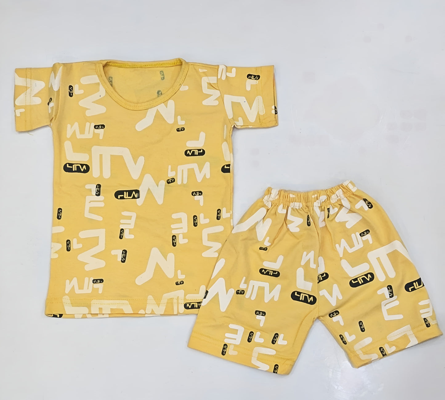 Yellow Alphabet Kids Short Wear