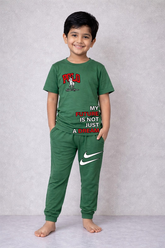 Little Champ Green Tracksuit Kids Wear